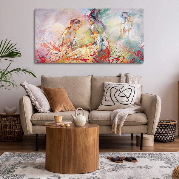 The painting "Hot Summer" is a bright, expressive plot with figures