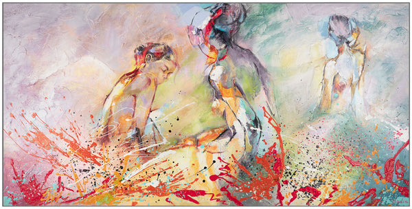 The painting "Hot Summer" is a bright, expressive plot with figures