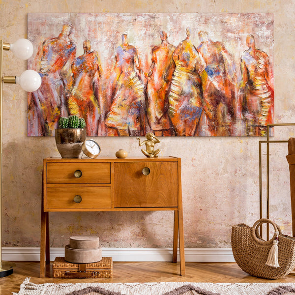The painting "Carnival" is an abstract scene with dancing figures