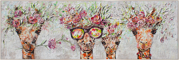 The painting "Giraffes" is a bright subject for an interior with a mood