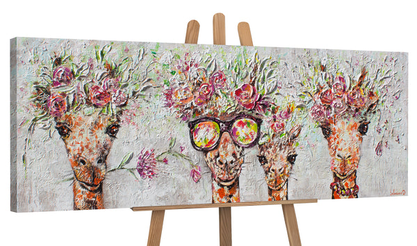 The painting "Giraffes" is a bright subject for an interior with a mood
