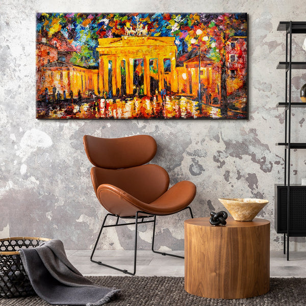 The painting "Brandenburg Gate" is a vivid architectural classic