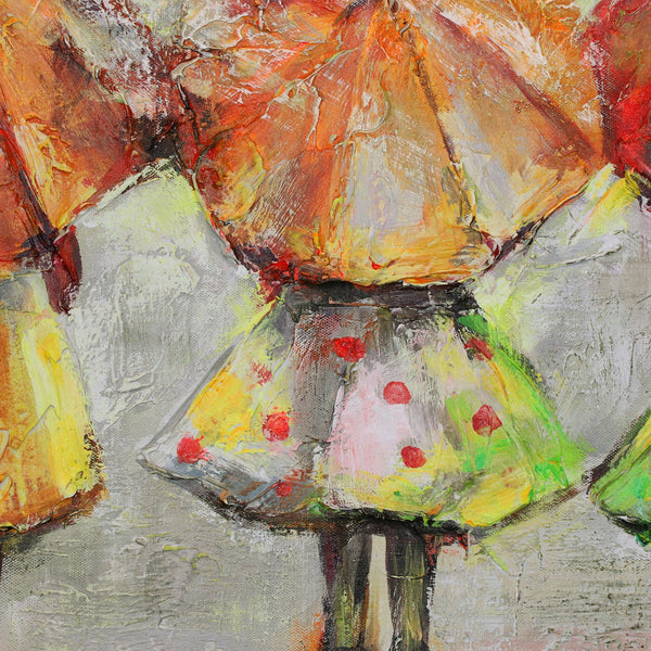 The painting "Summer Rain" is a warm story scene with children