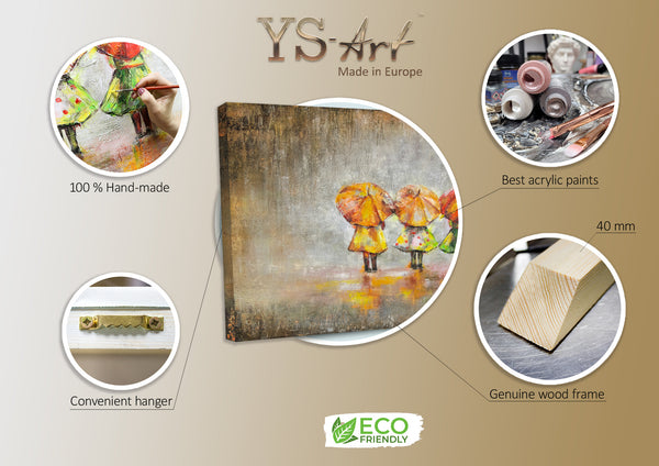 The painting "Summer Rain" is a warm story scene with children