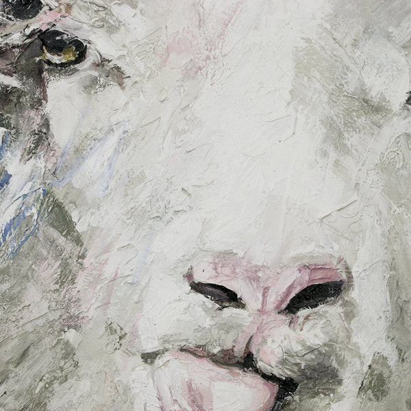 The painting "Happy Sheep" is an accent for the interior with humor