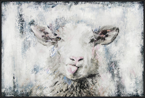 The painting "Happy Sheep" is an accent for the interior with humor