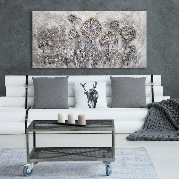 Painting "Spring Flowers" - a textural composition with field motifs