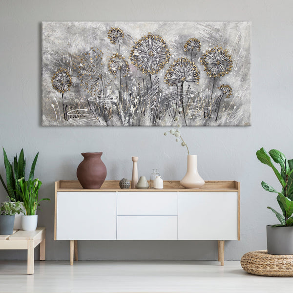 Painting "Spring Flowers" - a textural composition with field motifs