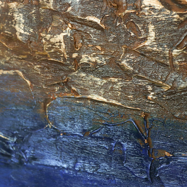 The painting "Ultramarine II" is a vertical abstraction with textural depth