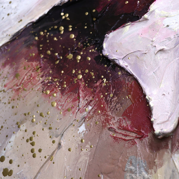 The painting "Peonies II" is a realistic flower with a three-dimensional texture