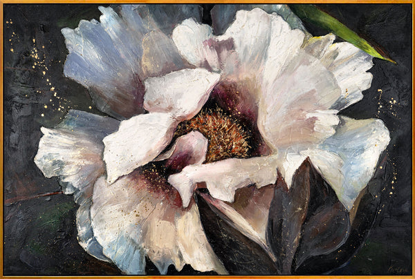 The painting "Peonies II" is a realistic flower with a three-dimensional texture