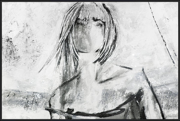 The painting "Charm" is a modern female figure in a minimalist style