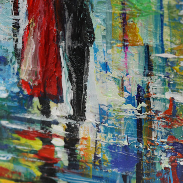 The painting "Evening in Paris" is a bright cityscape with the Eiffel Tower
