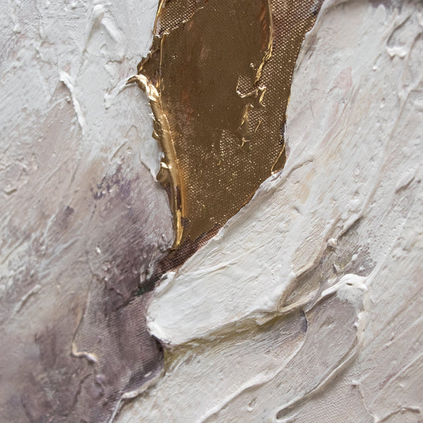 Painting "Mallow" - a large flower with gold accents
