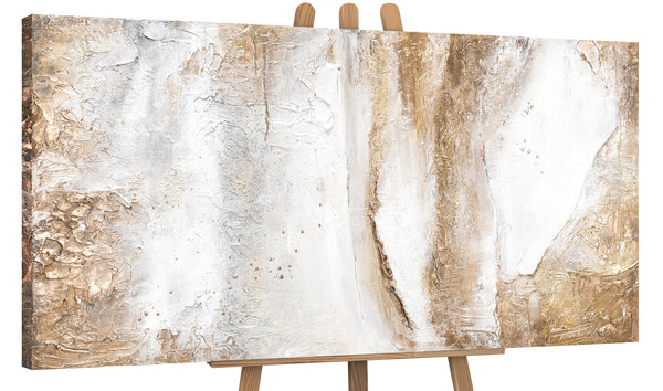The painting "Aesthetics" is an abstraction in white and gold.