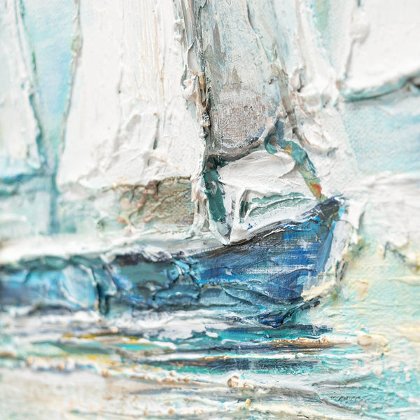 Painting "Blue Sea" - seascape in watercolor tones
