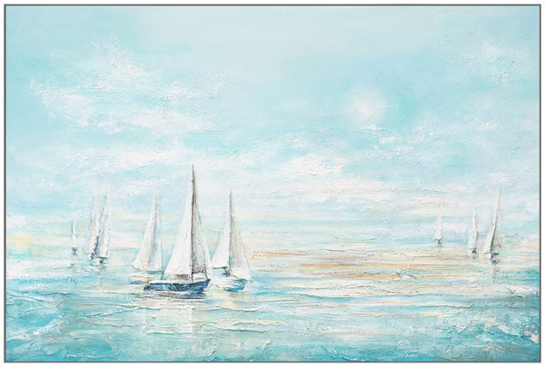 Painting "Blue Sea" - seascape in watercolor tones