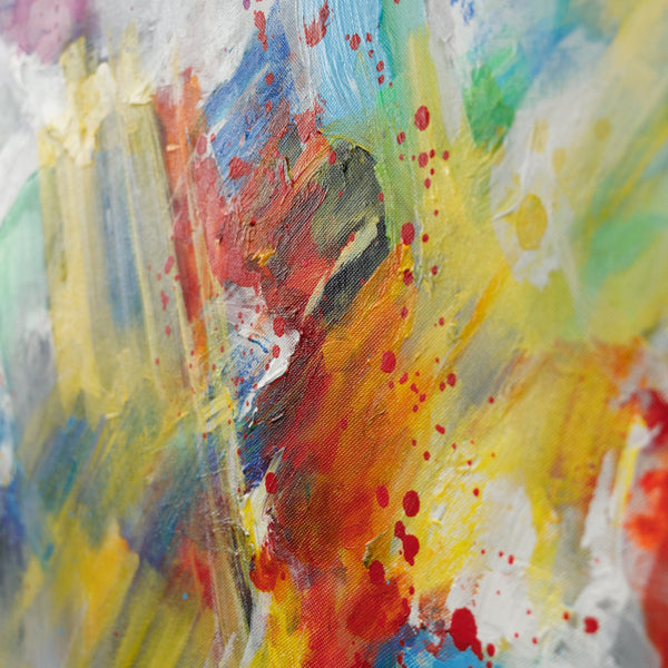 The painting "Colorful Life" is an explosion of colors and emotions