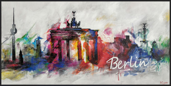 The painting "Berlin" - colorful urbanism and city silhouettes