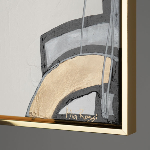 The painting "Contacts of Views" is an abstract composition in the style of Cubism