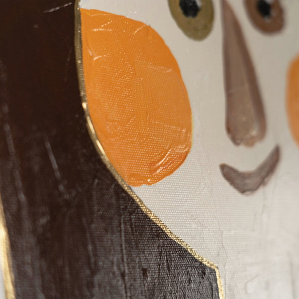 The painting "Soft Voices" is a modern abstract figurative composition
