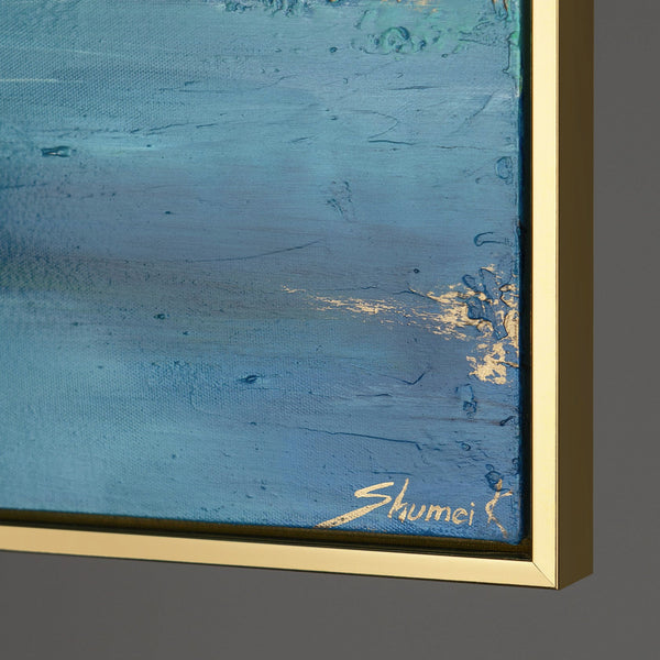 Painting "Golden Sky" - abstract seascape with the sun