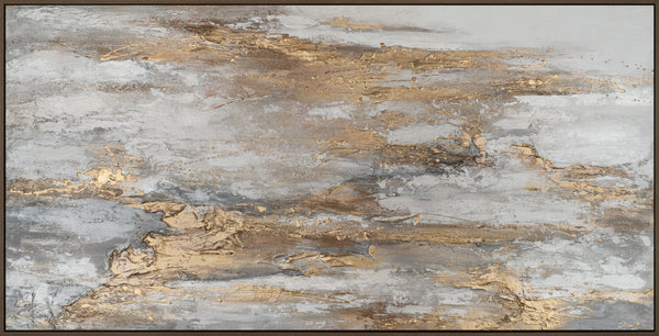The painting "Silence of the Stone" is an abstract landscape in a mineral palette