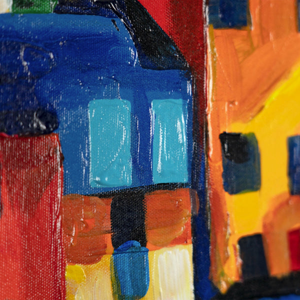 The painting "Italian Coast" is a bright landscape abstraction