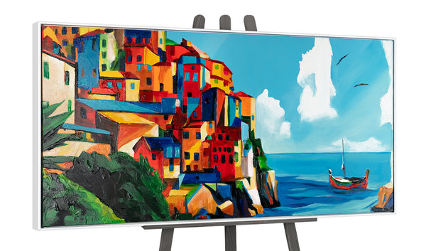 The painting "Italian Coast" is a bright landscape abstraction