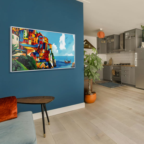 The painting "Italian Coast" is a bright landscape abstraction
