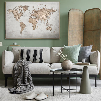 Wall art painting in frame "World map"