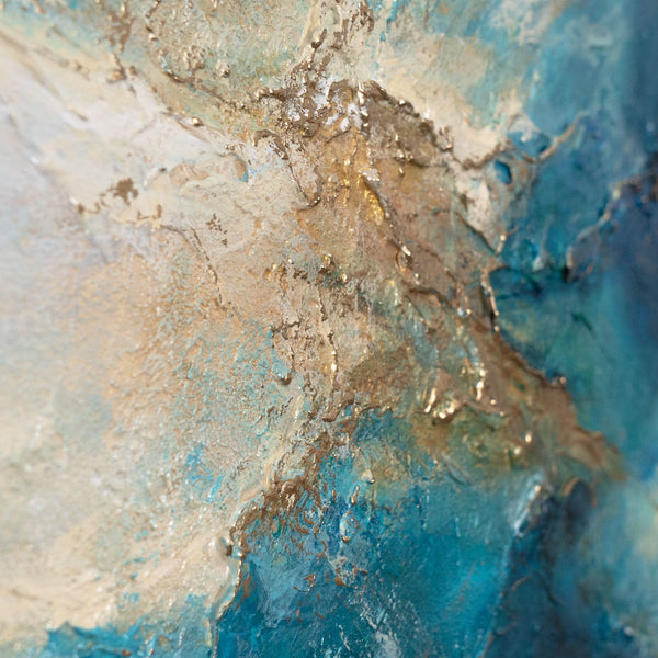 "Radiance of Waves" — Abstract Acrylic Painting on Canvas in Blue Tones
