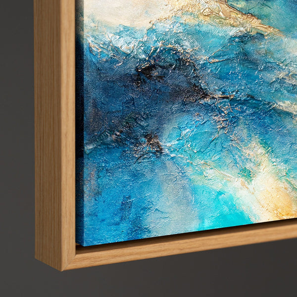 "Radiance of Waves" — Abstract Acrylic Painting on Canvas in Blue Tones