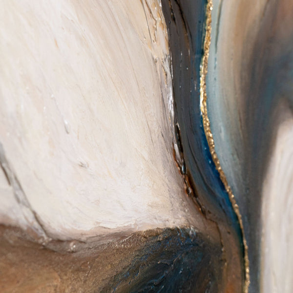 Abstract Painting "Flow of Time" — Balance of Natural Colors on Canvas