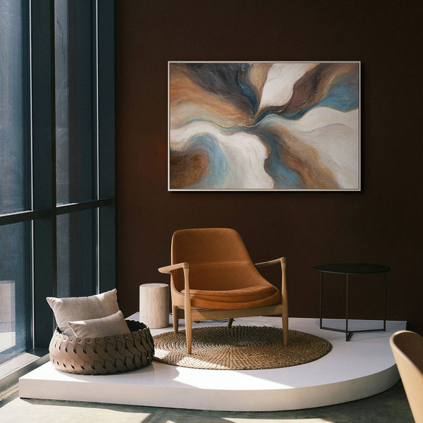 Abstract Painting "Flow of Time" — Balance of Natural Colors on Canvas