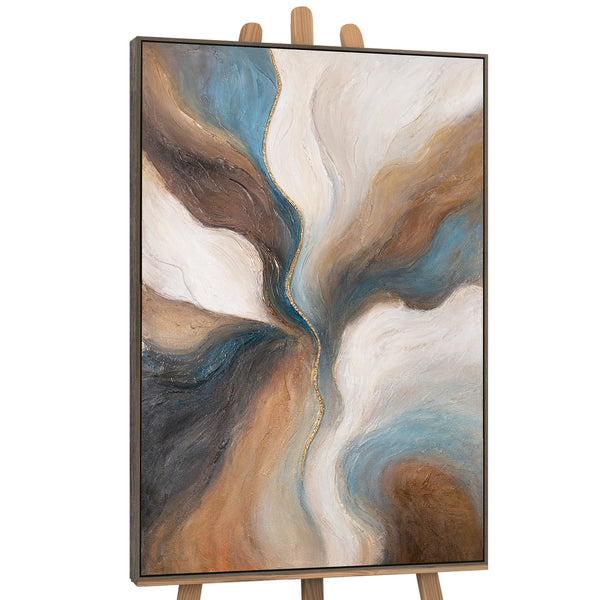 Abstract Painting "Flow of Time" — Balance of Natural Colors on Canvas