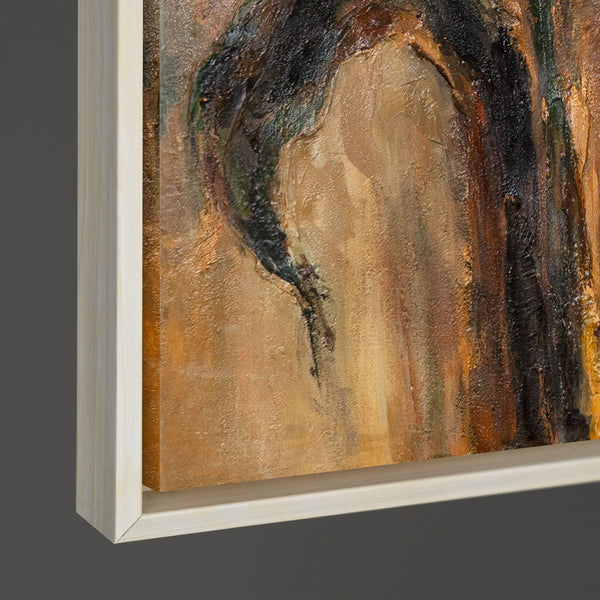 Abstract Wall Painting "Warm Color" with Floral Motif