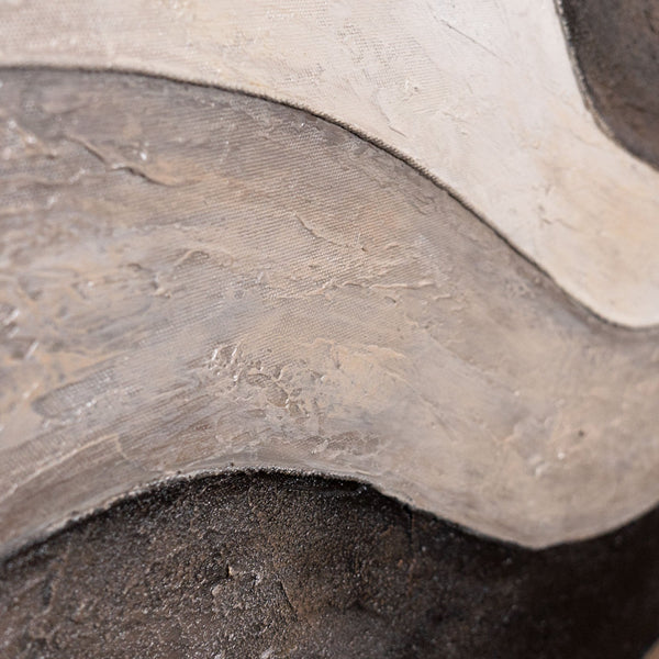 Abstract Painting "Sand Waves" — Minimalist Beige-Gray Textured Canvas