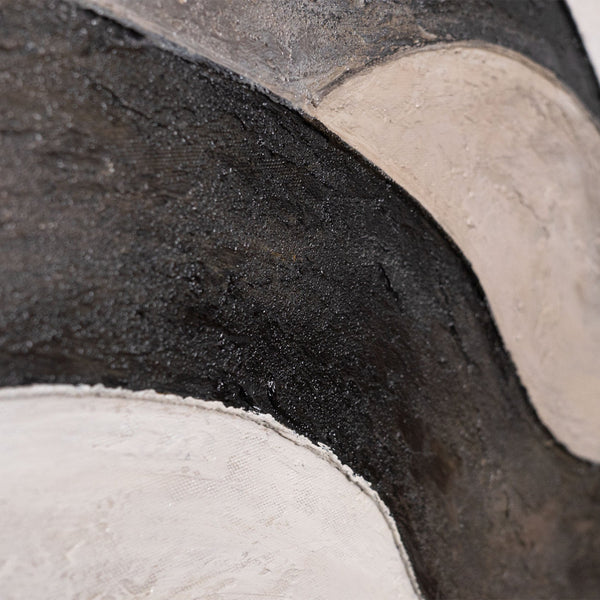 Abstract Painting "Sand Waves" — Minimalist Beige-Gray Textured Canvas