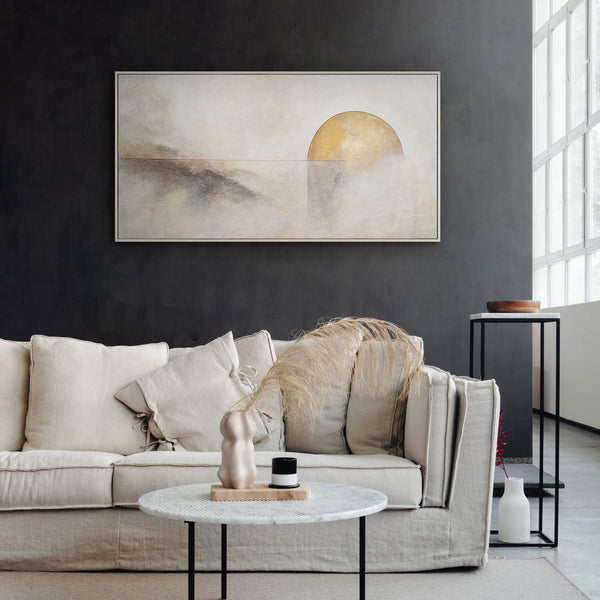 Abstract Acrylic Painting "Line of Horizon" — Natural Harmony with Texture