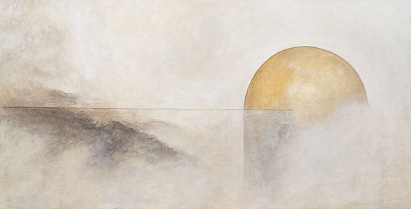 Abstract Acrylic Painting "Line of Horizon" — Natural Harmony with Texture