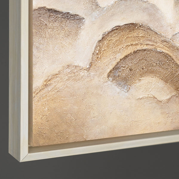 "Layers of Horizon" — Textured Abstract Painting in Light Beige Tones