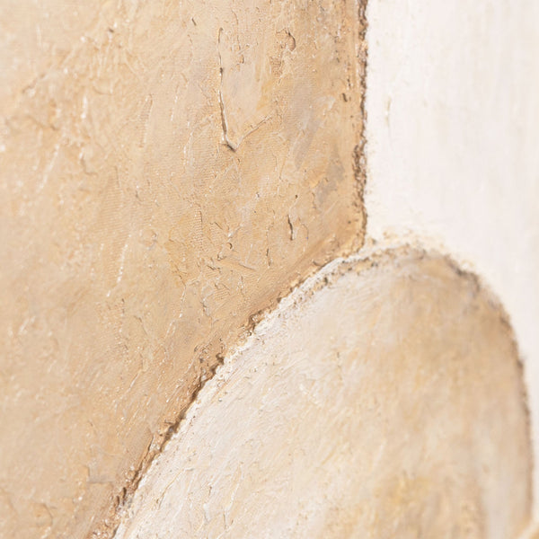 Abstract Painting "Space of Forms" — Geometric Composition in Beige Tones