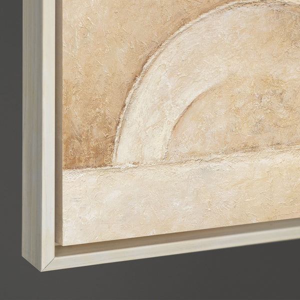 Abstract Painting "Space of Forms" — Geometric Composition in Beige Tones