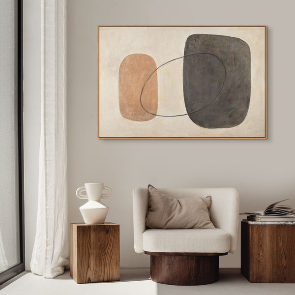 "Balance of Contrasts" — Abstract Painting in Black and Brown Tones