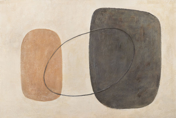 "Balance of Contrasts" — Abstract Painting in Black and Brown Tones