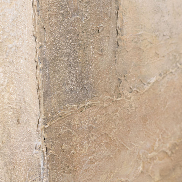 "Verticals of Time" — Textured Abstraction in Beige