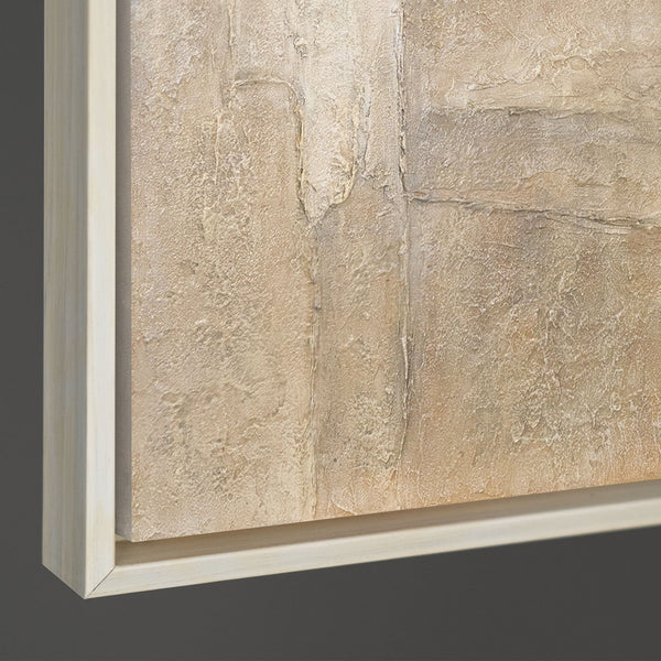 "Verticals of Time" — Textured Abstraction in Beige