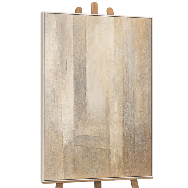"Verticals of Time" — Textured Abstraction in Beige