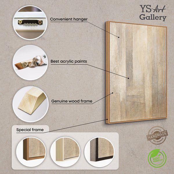 "Verticals of Time" — Textured Abstraction in Beige